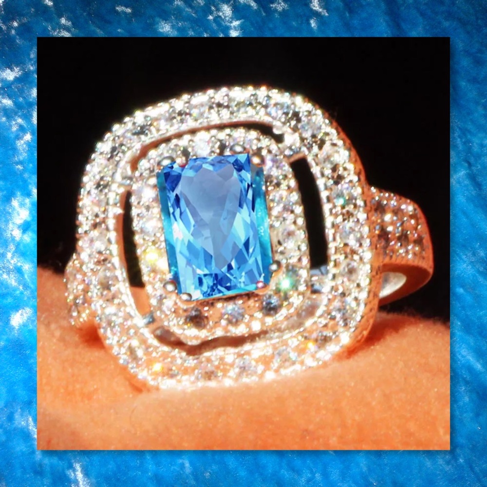 JUST IN🆕 925 Silver Blue & White Sapphire Ring